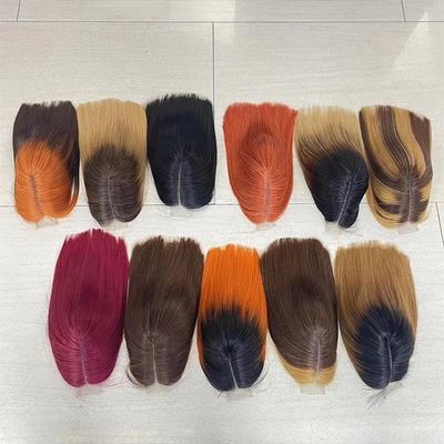 12 Inch Highlight Honey Human Hair Lace Wig 2x6 Pre Plucked Ombre Straight Bob 180 Transparent