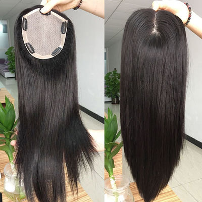 Natural Black Permanent Women's Toupee Wigs Topper Human Hair Prosthesis Replacement