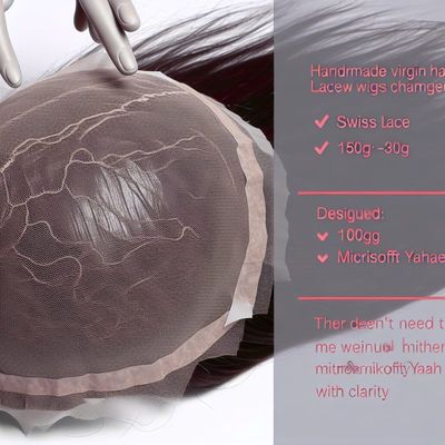 Handmade Virgin Hair Lace Wig with Swiss Lace 150G-300G