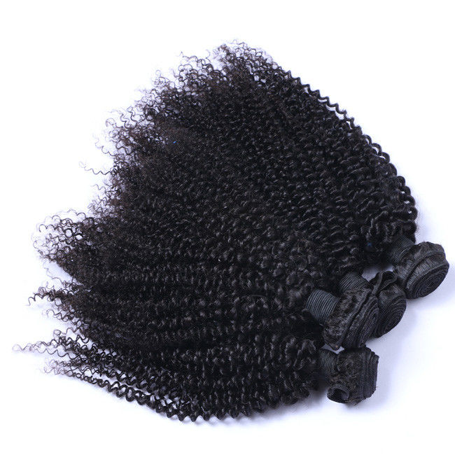 Kinky Curly 10 Inch Peruvian Wig Natural Wavy Bundles Double Weft Weaves  1/3/4 Pcs