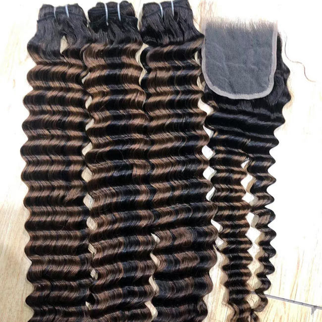 Nigerian 12A Grade Cuticle Aligned Mink Unprocessed Pixie Curl Vietnam Double Drawn Raw Virgin Hair Highlight Deep Wave
