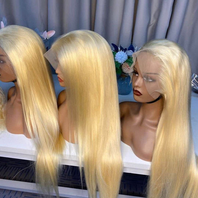 Odm 613 Blonde Wig Lac Virgin Human Hair Bundles Remy Silky Straight